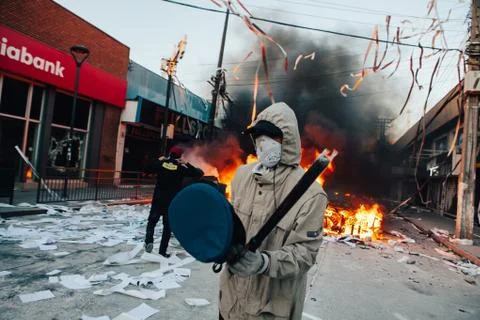 Protests in Chile Stock Photos