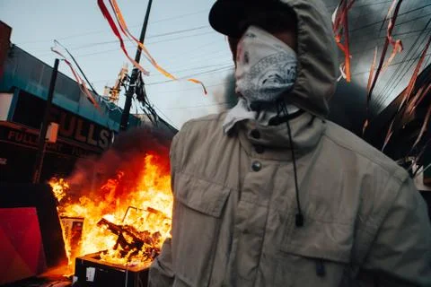Protests in Chile Stock Photos