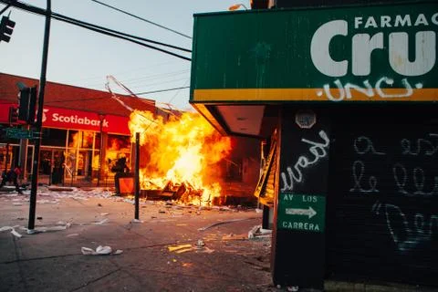 Protests in Chile Stock Photos
