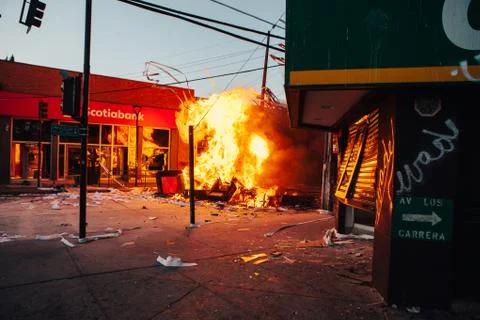 Protests in Chile Stock Photos
