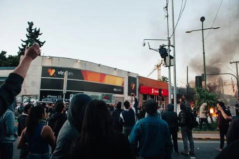 Protests in Chile Stock Photos