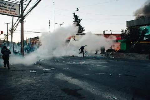Protests in Chile Stock Photos