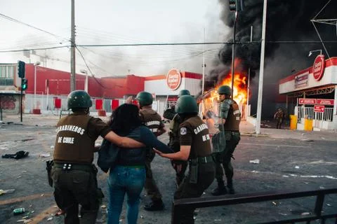 Protests in Chile Stock Photos