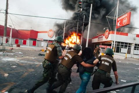 Protests in Chile Stock Photos