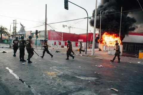 Protests in Chile Stock Photos