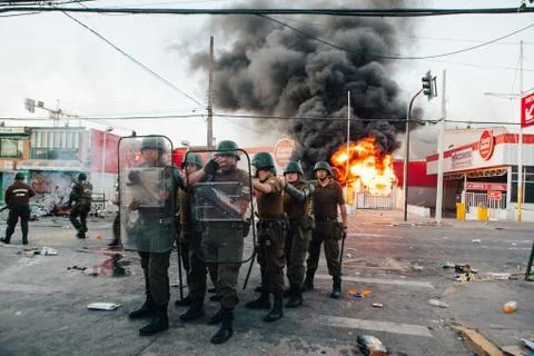 Protests in Chile Stock-Fotos