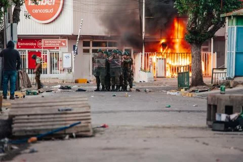 Protests in Chile Stock Photos