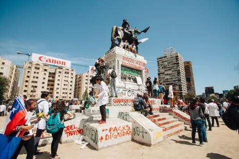 Protests in Chile Foto stock