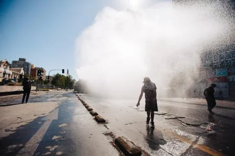 Protests in Chile Stock Photos