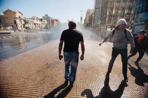 Protests in Chile Stock Photos