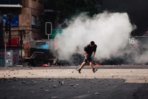 Protests in Chile Stock Photos
