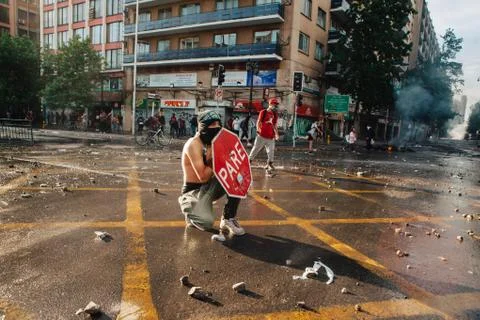 Protests in Chile Stock Photos