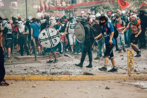 Protests in Chile Fotos de archivo
