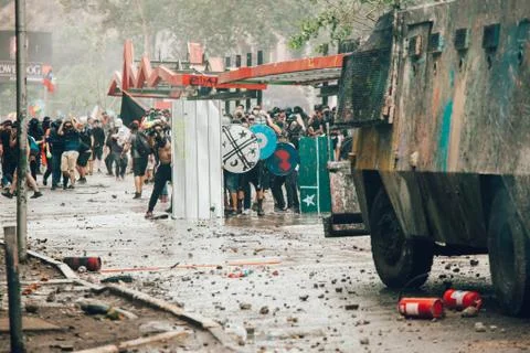 Protests in Chile Stock-Fotos
