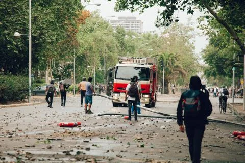 Protests in Chile Fotos de archivo