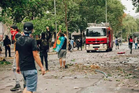 Protests in Chile Stock-Fotos