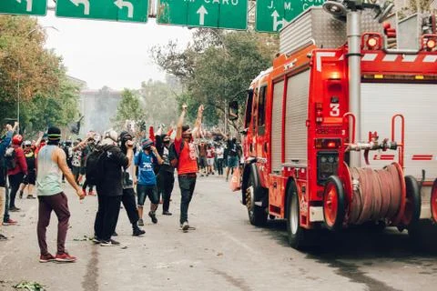 Protests in Chile Stock-Fotos