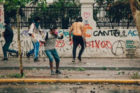Protests in Chile Stock-Fotos