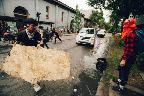 Protests in Chile Fotos de archivo