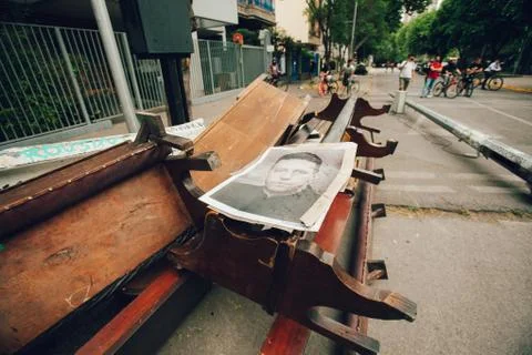Protests in Chile Stock Photos