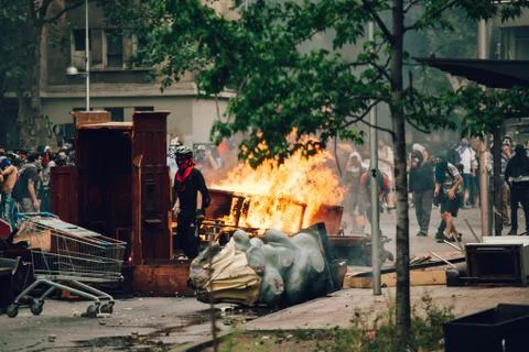 Protests in Chile Stock Photos
