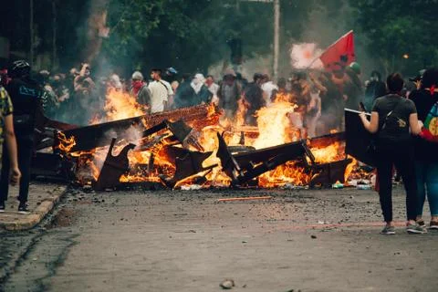 Protests in Chile Stock Photos
