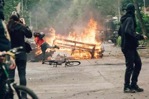 Protests in Chile Stock Photos