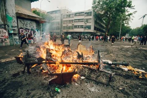 Protests in Chile Stock Photos