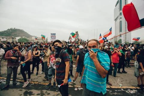 Protests in Chile Stock Photos