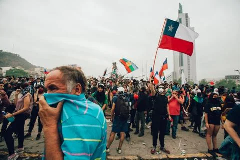 Protests in Chile Stock Photos