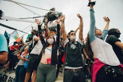 Protests in Chile Stock Photos