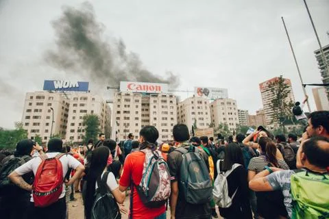Protests in Chile Stock Photos