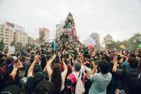 Protests in Chile Stock Photos
