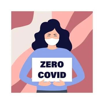 Protests in China against the lockdown. Zero coronavirus concept Stock Illustration