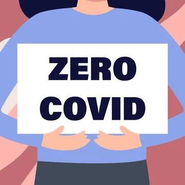 Protests in China against the lockdown. Zero coronavirus concept Stock Illustration