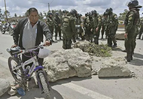 Protests continue in Bolivia over new Penal Code, Cochabamba - 16 Jan 2018 Stock-Fotos