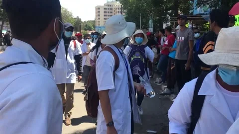 Protests continue in Madagascar against water and electricity cuts, MADAGASCAR,  Video stock 318677466