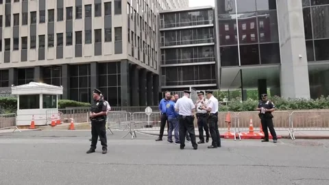 Protests in front of ICE offices in New York over raids and riots in California, Vídeo Stock 310972516