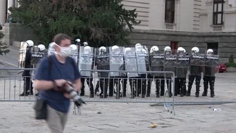 Protests in Front of the National Assembly Stock Footage 135609090