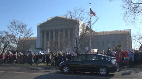 Protests in front of United State Supreme Court by day, Washington DC, USA Stock Footage 24674564