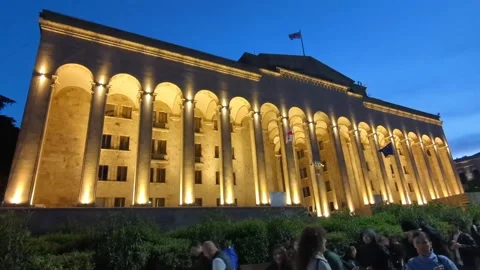 Protests in Georgia against bill that restricts NGO activities, Tiflis, GE - 07  Stock Footage 274596242