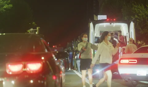 Protests hollywood blvd night Stock Footage 143233557