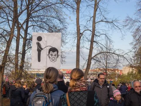 Protests on Letna plain in Prague Stock Photos