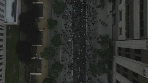 Protests in Los Angeles Stock Footage 132156243