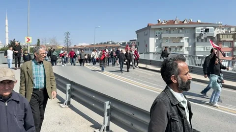 Protests over Mayor Ekrem Imamoglu's arrest quickly spread across Turkey Stock Footage 305679421