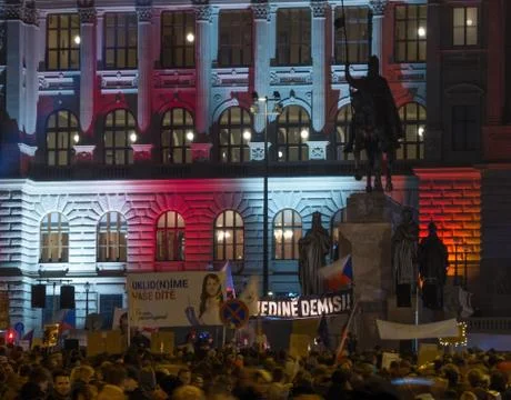 Protests  in Prague Stock Photos