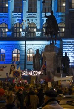 Protests  in Prague Stock Photos