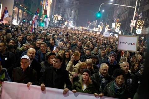 Protests in Serbia Stock Photos