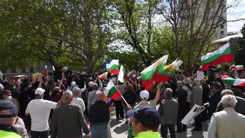 Protests in Sofia against Bulgarian president, Sofía, BG - 05 May 2021 Stock-Footage 204029932