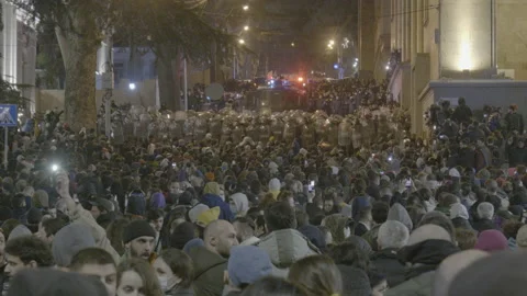 Protests in Tbilisi 2023 Video stock 235064057